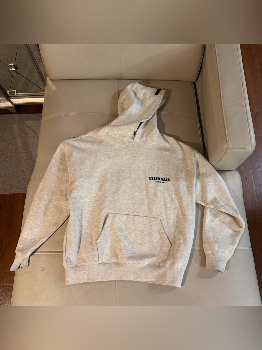 Essentials Men’s Cream Pullover Hoodie Size Medium